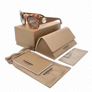 New Burberry Daisy BE4344F 394013 53mm Spotted Brown Sunglasses